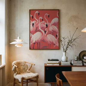 Vibrant Pink Flamingos Poster