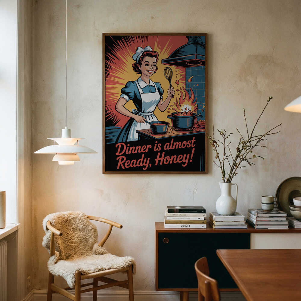 Retro Kitchen Whirl Poster