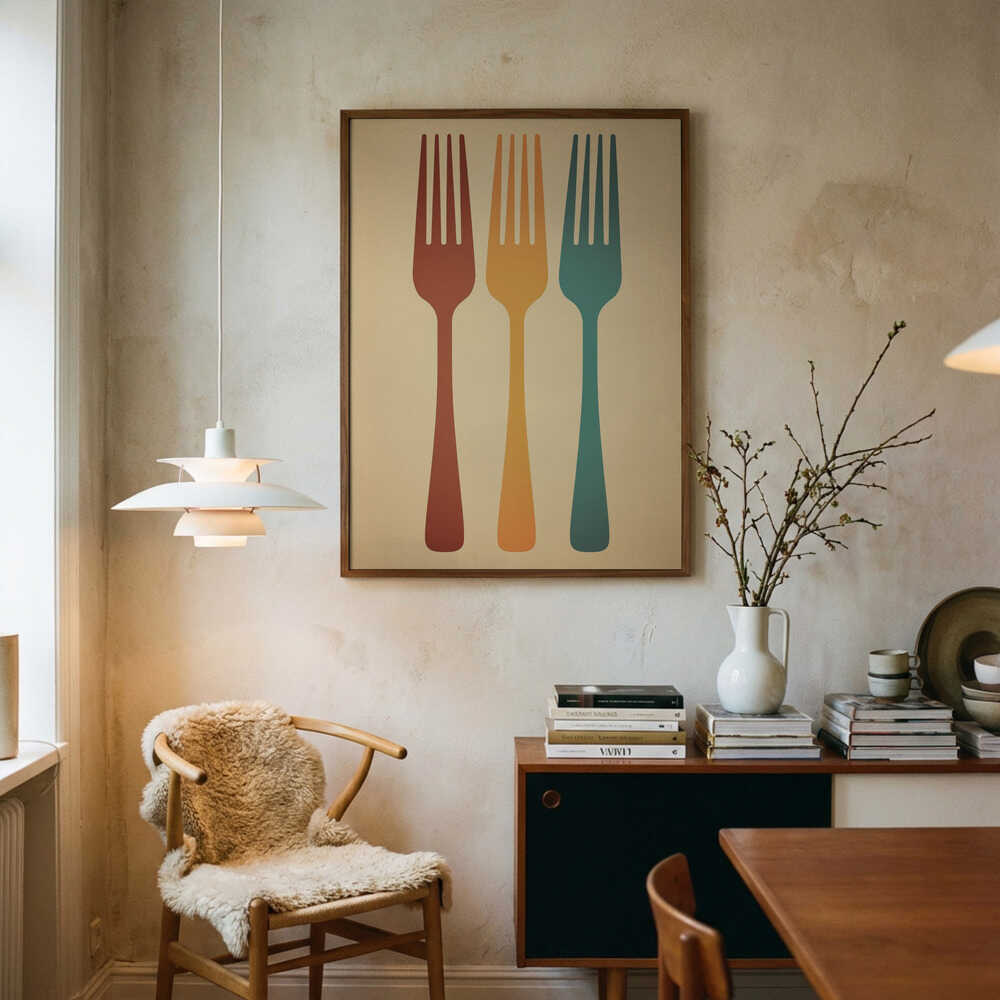 Colorful Fork Trio Poster