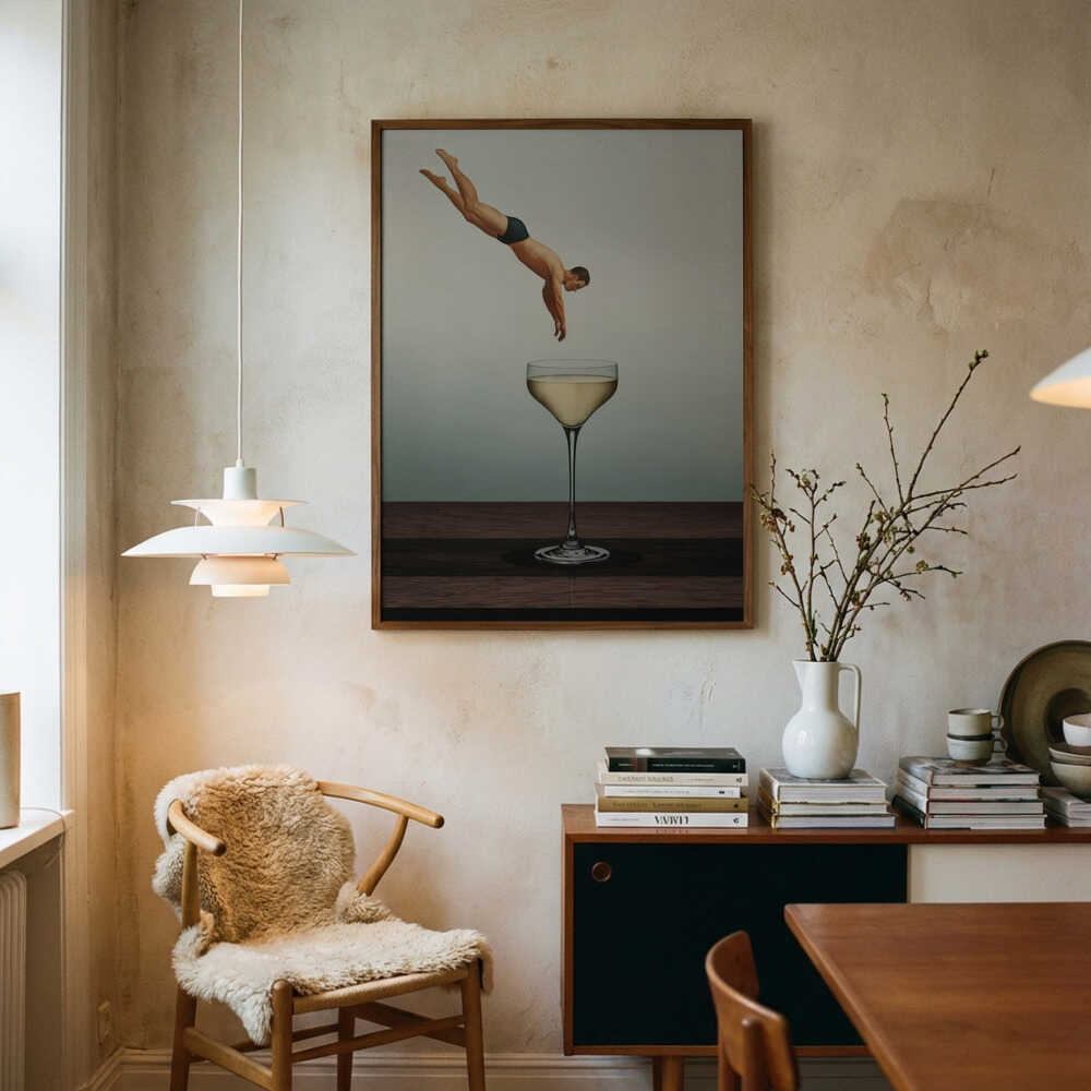 Champagne Dive Poster