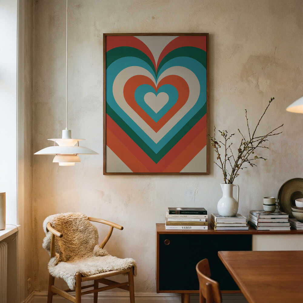 Concentric Hearts Poster