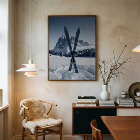 Crossed Skis Poster