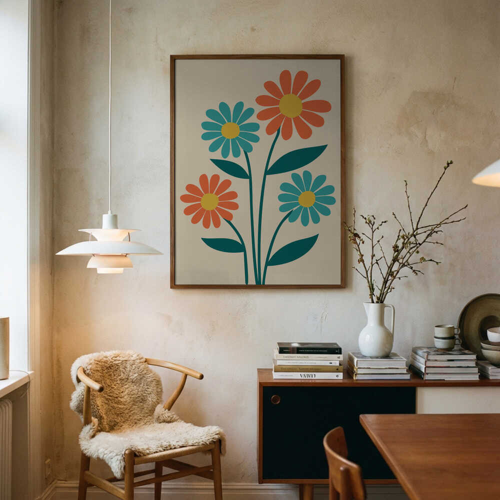 Boho Flowers Series No 8 Poster