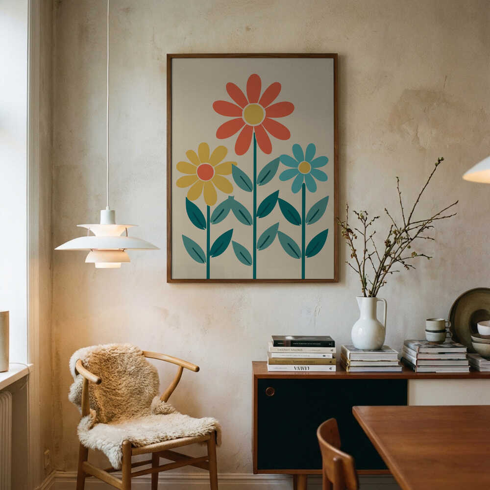 Boho Flowers Series No 7 Poster