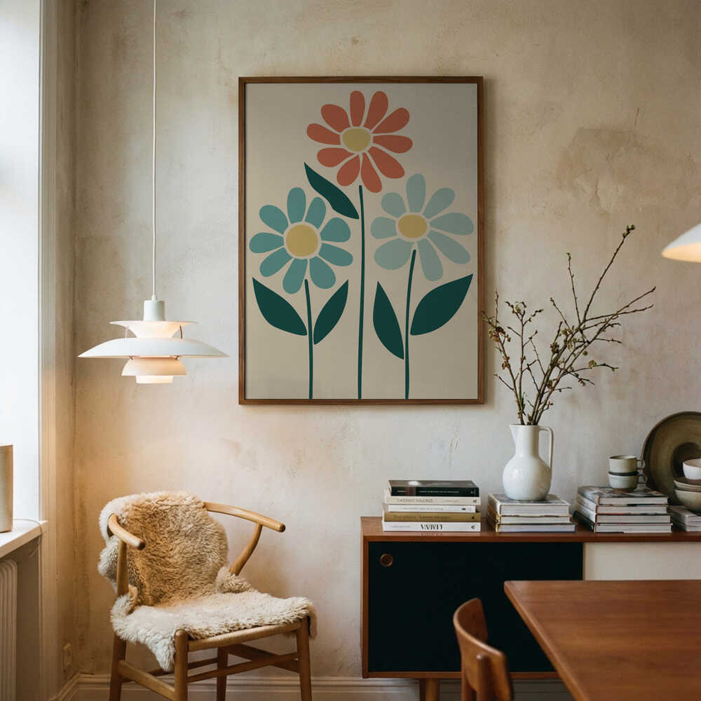 Boho Flowers Series No 6 Poster