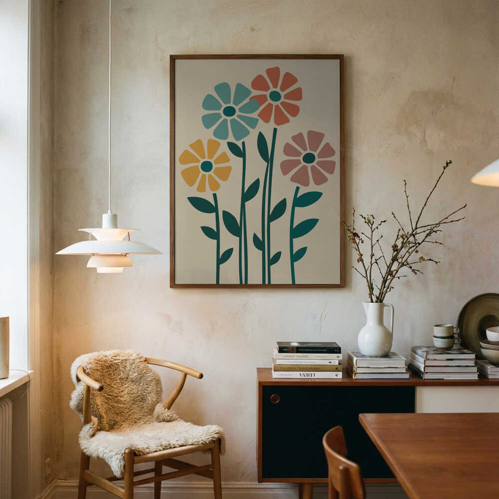 Boho Flowers Series No 5 Poster