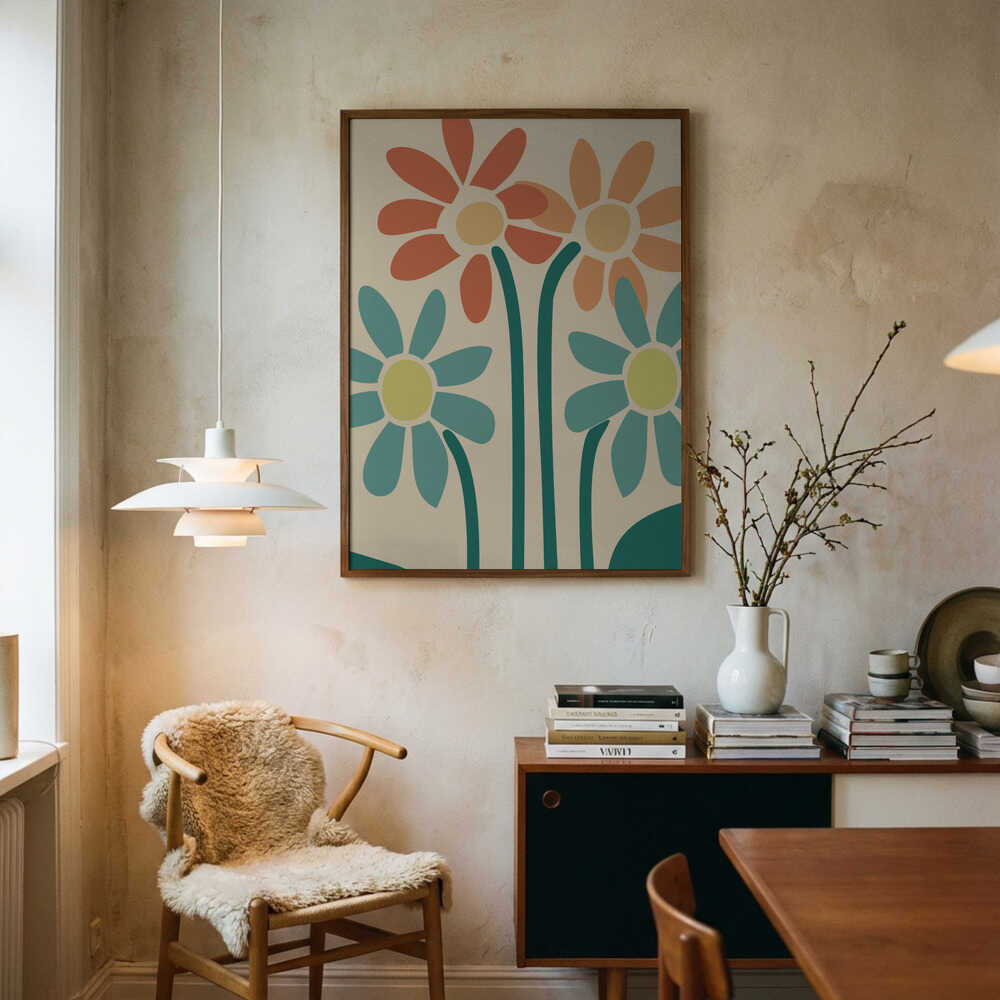 Boho Flowers Series No 2 Poster