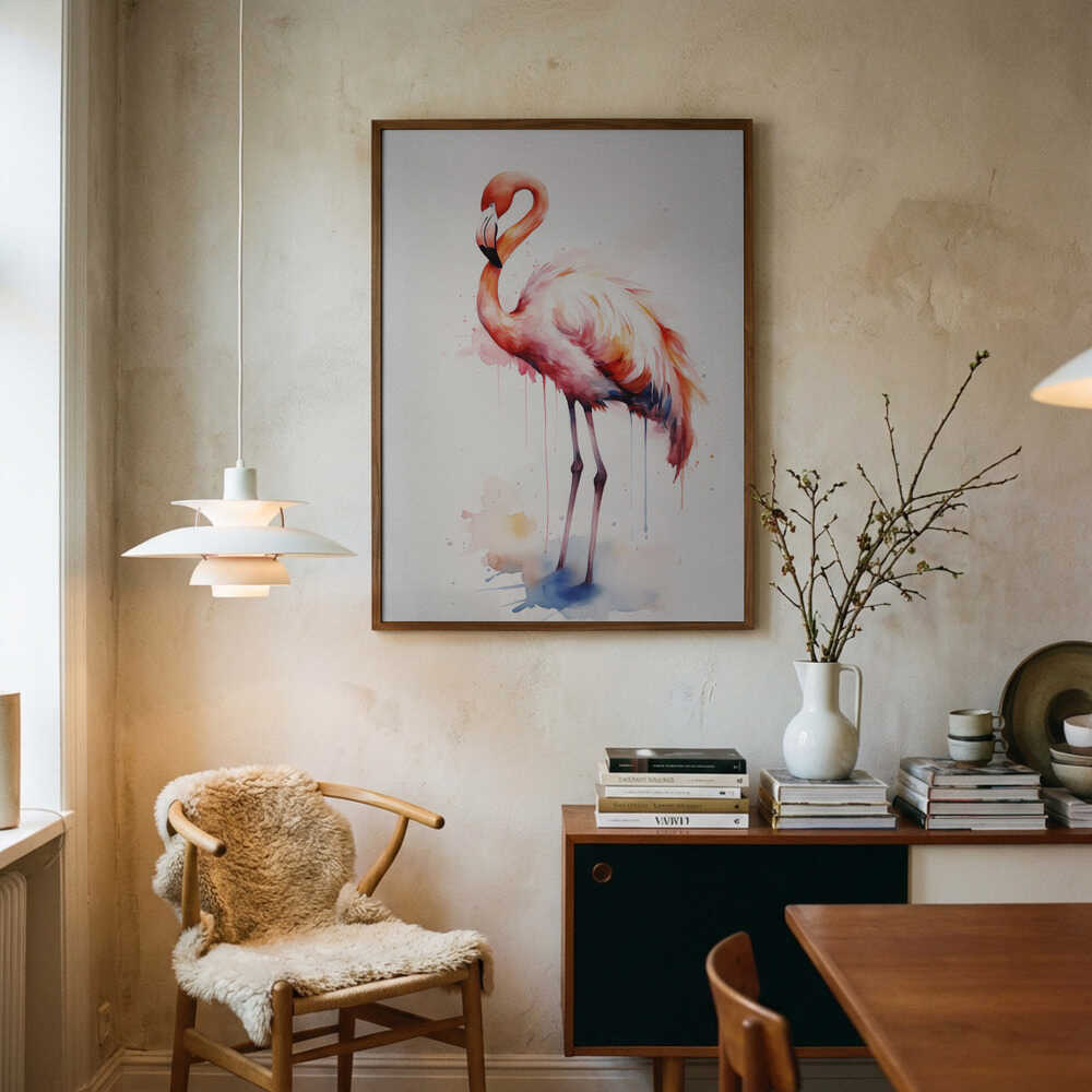 Flamingo Watercolor Poster