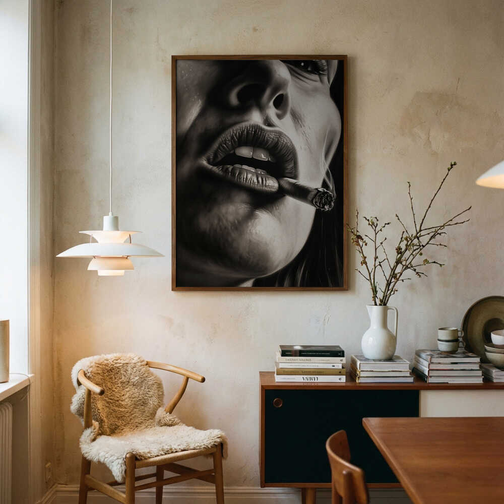 The Girl With the Burning Cigarette Poster