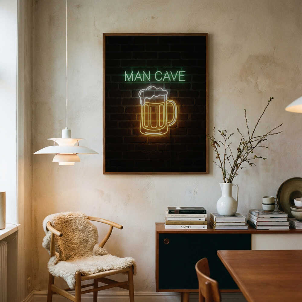 Man Cave Neon Sign No 2 Poster