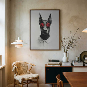 Doberman In Polo Shirt Poster