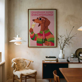 A3 Champagne Super Dachshund 01.png Poster