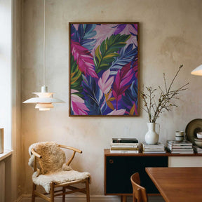 Vivid Jewel Leaves Poster