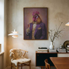 Rooster In a Purple Tuxedo Poster