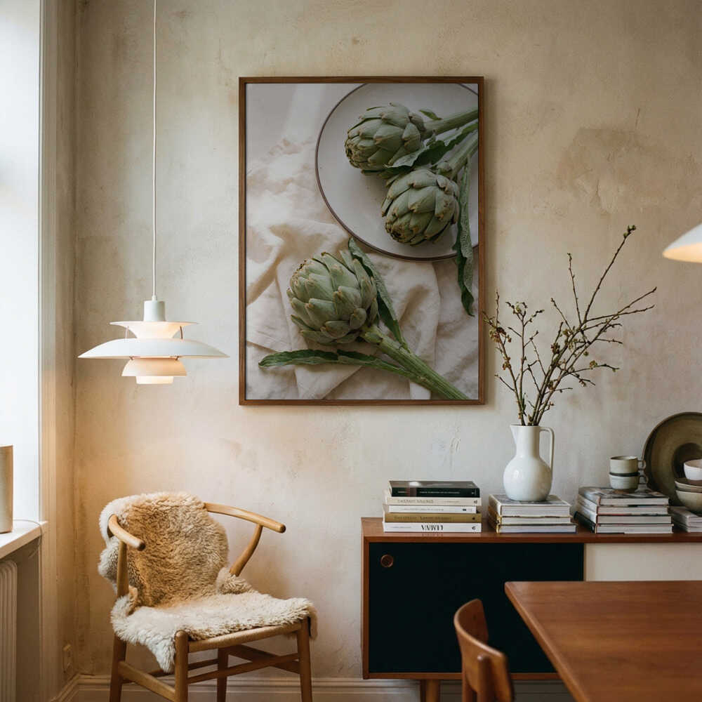 Three Fresh Artichokes Poster
