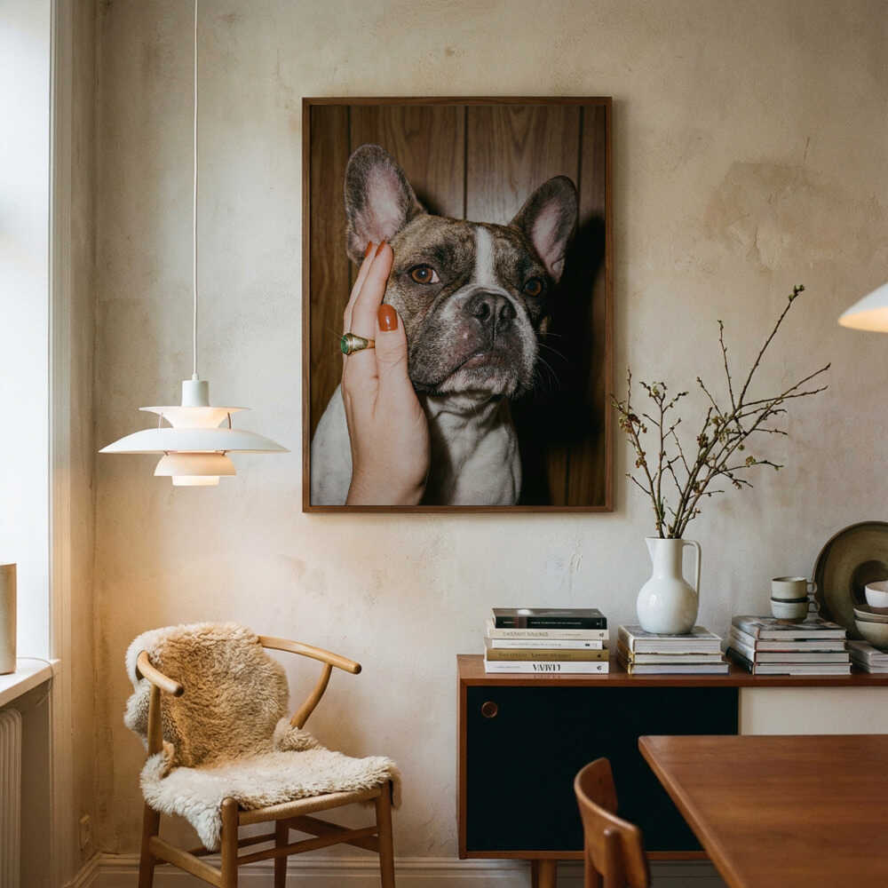 Petting a Frenchie Poster