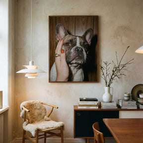 Petting a Frenchie Poster