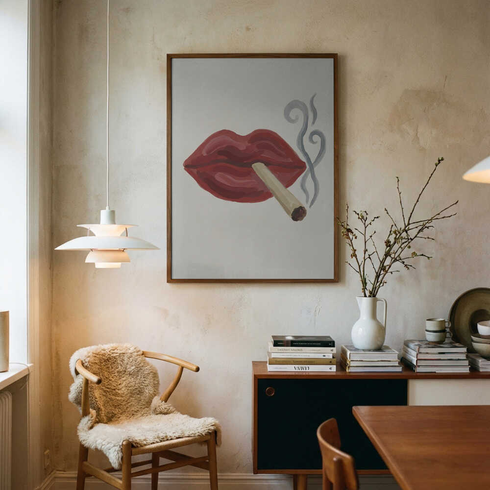 Smoking Lips Poster