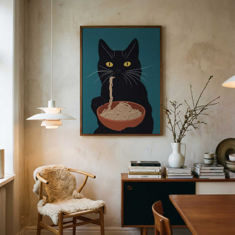 Noodle Cat No 3 Poster