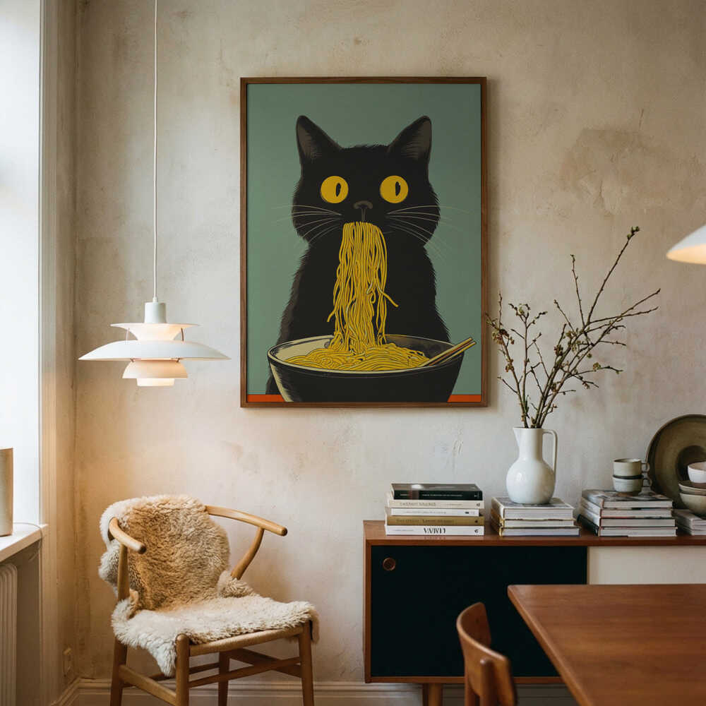 Noodle Cat No 5 Poster