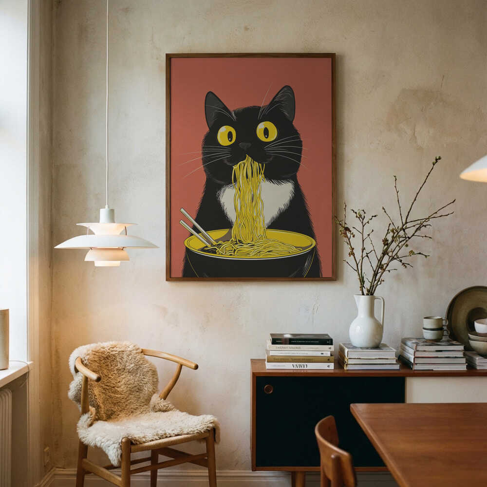 Noodle Cat No 6 Poster