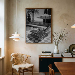 Sunbeds At the Beach Villa Poster