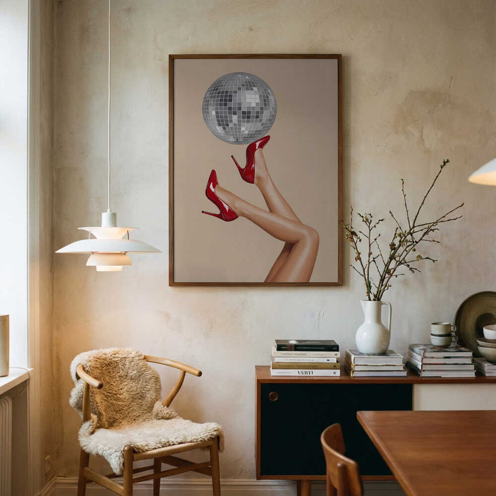 Stiletto Heels and Disco Ball Poster