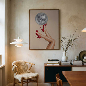 Stiletto Heels and Disco Ball Poster