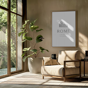 Rome coordinates with Colosseum sketch Poster