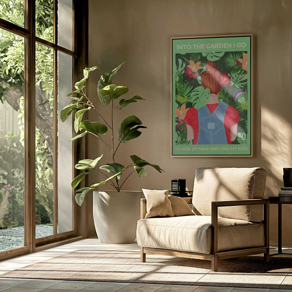 Into the Garden (redhead &amp; Light Green) Poster