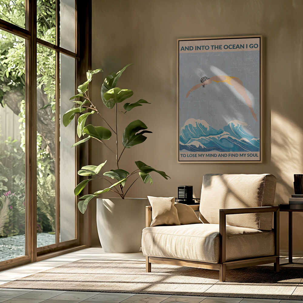 Into the Ocean (blue) Standard Wall Art Poster