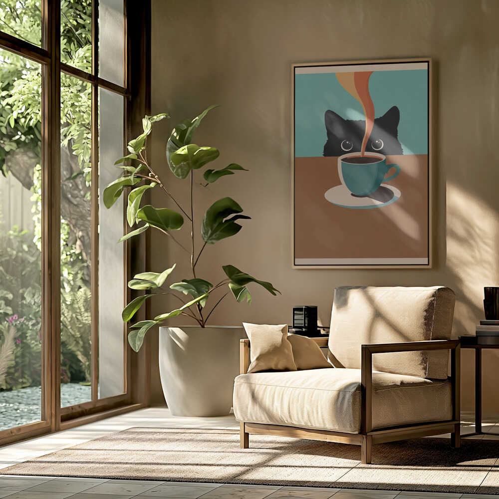 Cat &amp; Coffee Poster