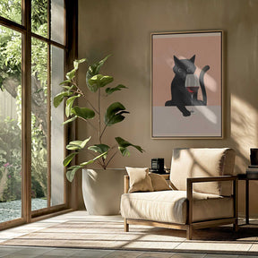 Cat &amp; Wine Poster