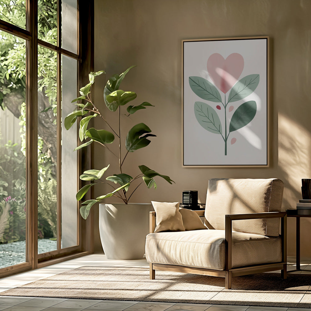 Heart Shaped Flower Poster