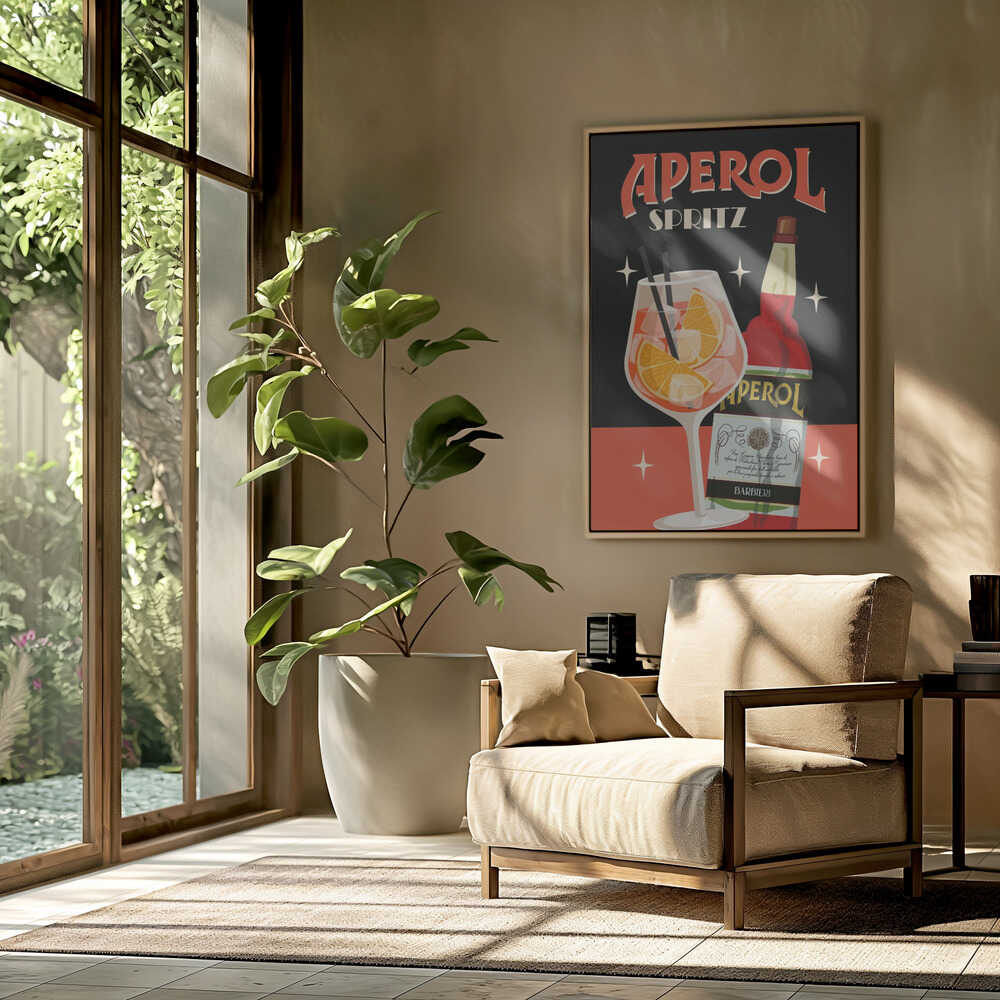 A4 Aperol Spritz 2 Black 01.png Poster