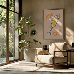 Illustration Of A Mimosa Cocktail Poster