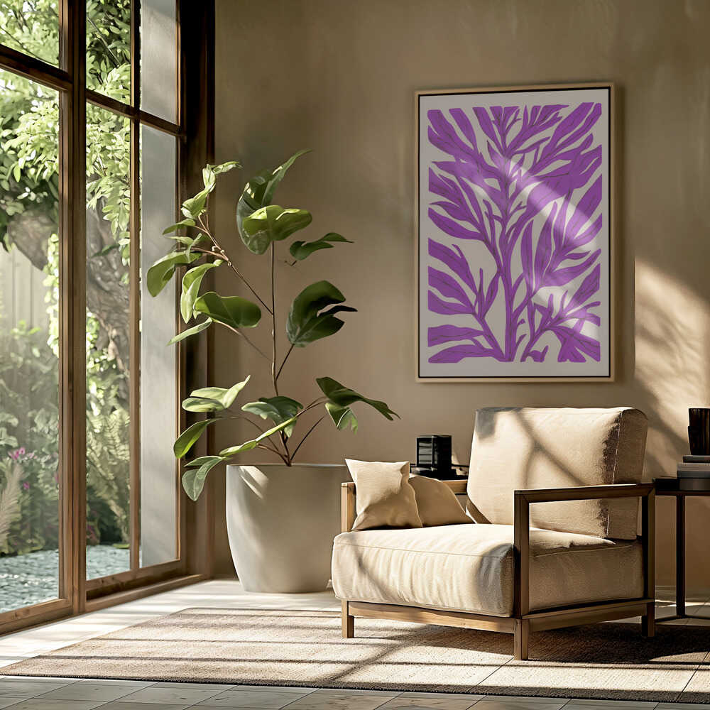 The Tree Branch with Purple Leaves Poster