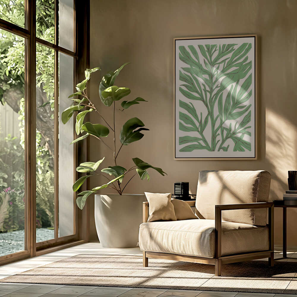 The Tree Branch with Green Leaves Poster