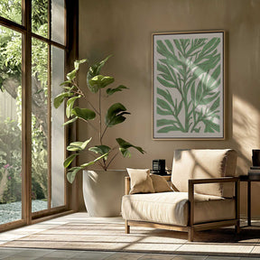 The Tree Branch with Green Leaves Poster