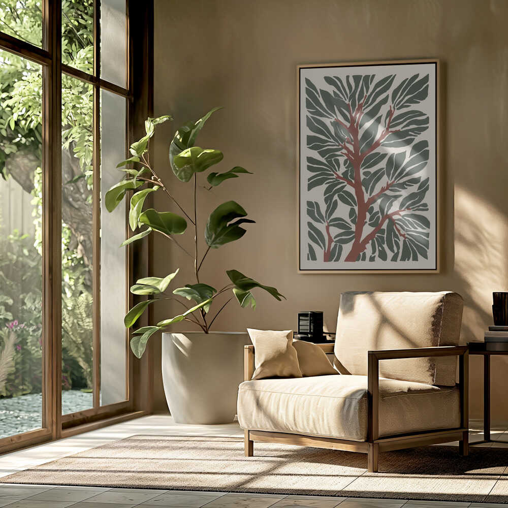 The Tree Branch with Green Leaves Poster