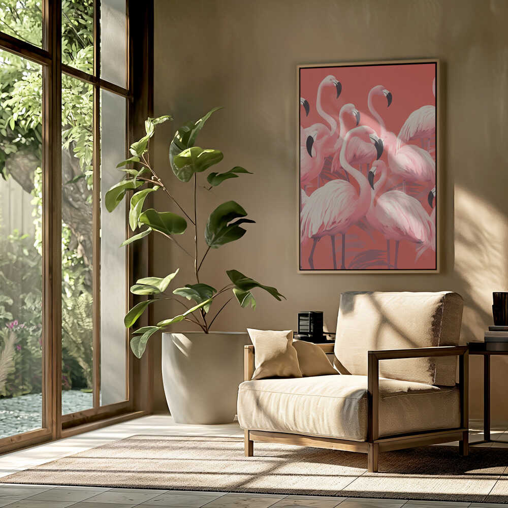 Vibrant Pink Flamingos Poster
