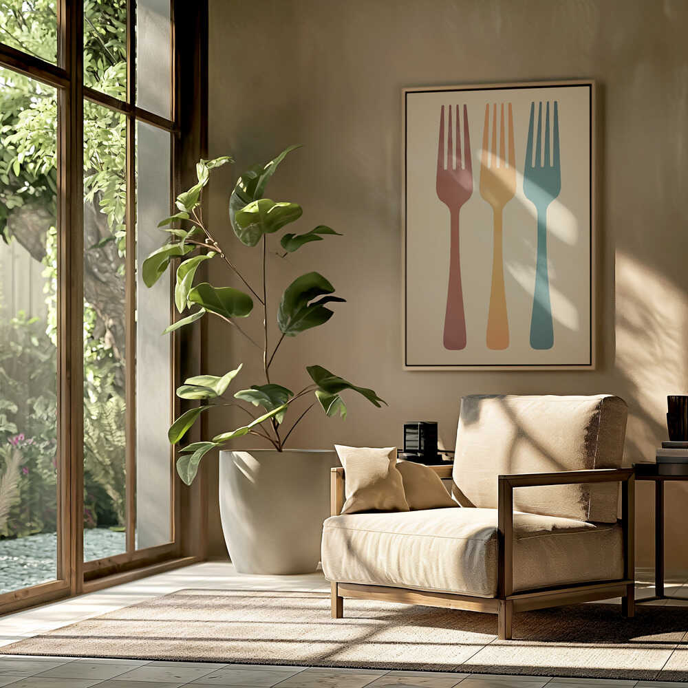 Colorful Fork Trio Poster