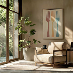Colorful Fork Trio Poster