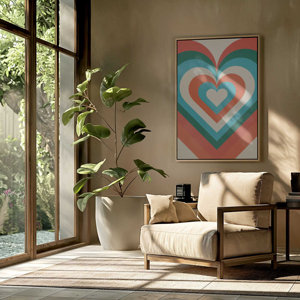 Concentric Hearts Poster