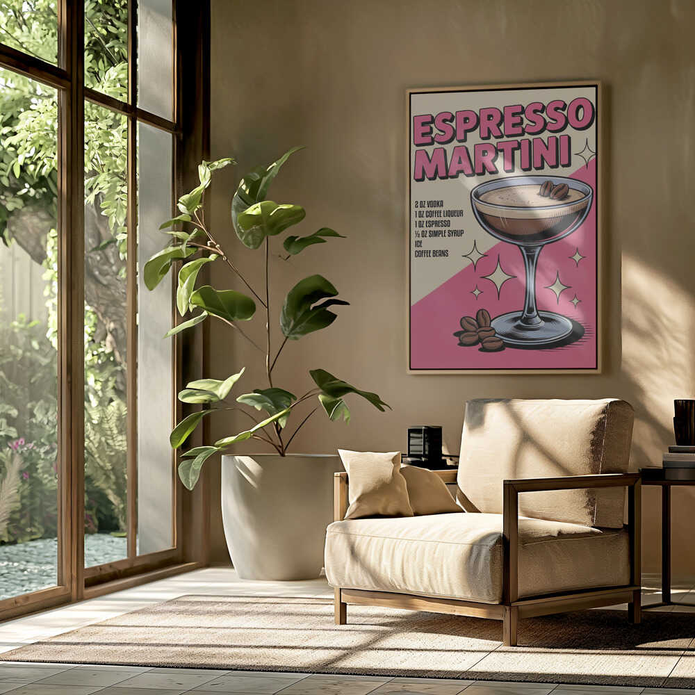 Espresso Martini Retro Style Poster