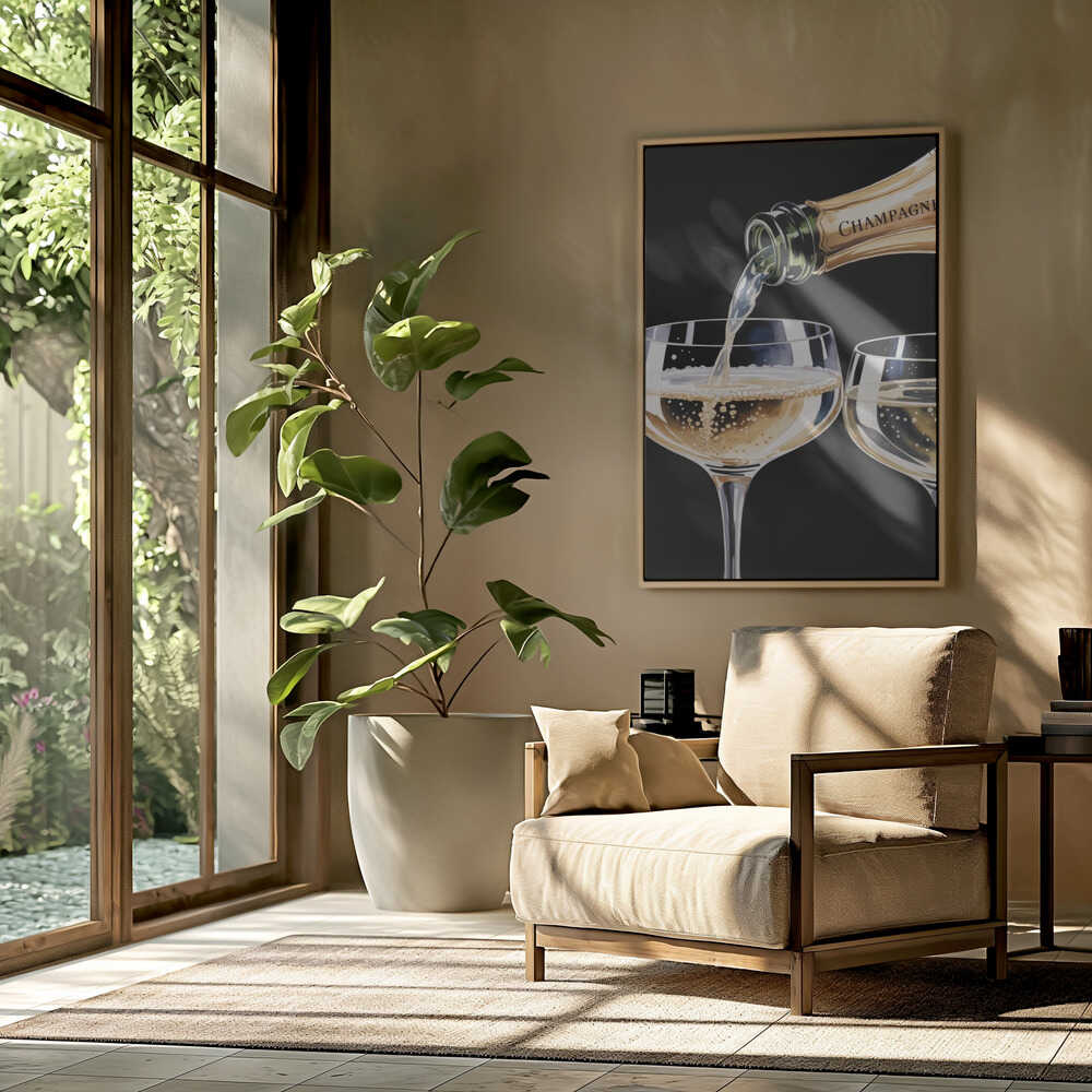 Pouring Champagne Poster