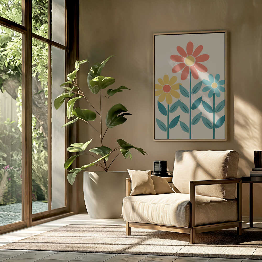 Boho Flowers Series No 7 Poster