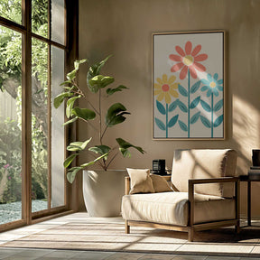 Boho Flowers Series No 7 Poster