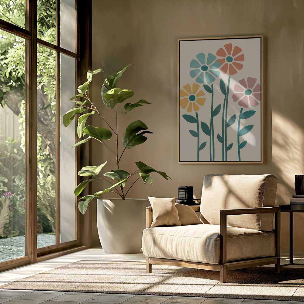 Boho Flowers Series No 5 Poster