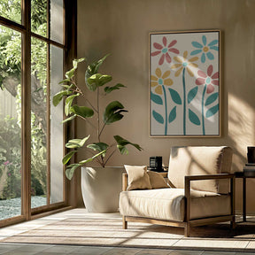 Boho Flowers Series No 3 Poster